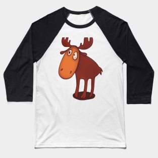 Cute Moose Drawing Baseball T-Shirt